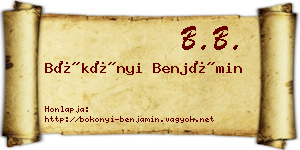Bökönyi Benjámin névjegykártya