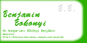 benjamin bokonyi business card
