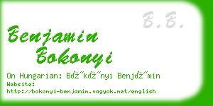 benjamin bokonyi business card